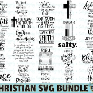 Christliches SVG Bundle, Bibel Vers SVG Bundle, Glaube SVG, religiöse svg Schnittdatei für Silhouette Kamee Cricut Bügelbild Aufbügeln