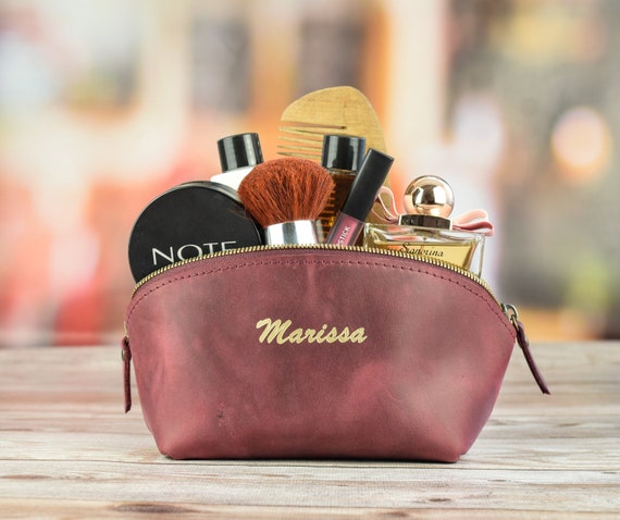 Leather Makeup Bag/personalized Bridesmaid Gift