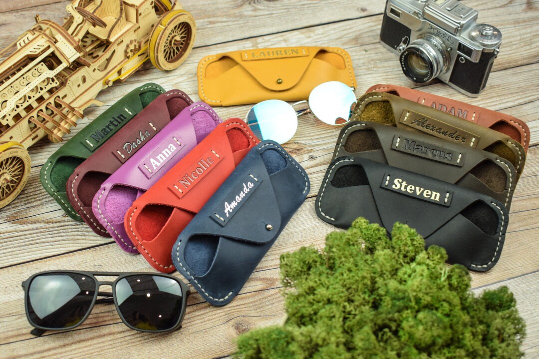 Personalized Leather Glasses Case - Etsy