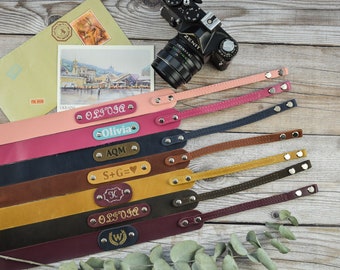 Personalized leather camera strap/ Custom camera strap