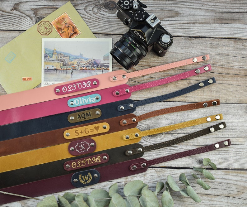 Personalized leather camera strap/ Custom camera strap Etsy
