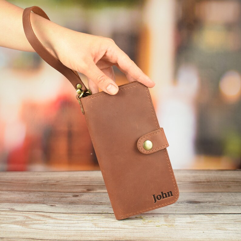 Personalized Leather Wallet/leather Wristlet Wallet for Etsy