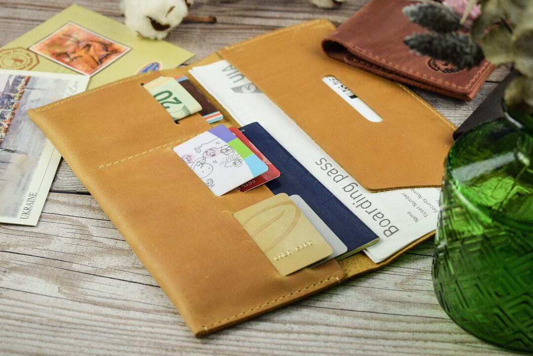 Personalized Leather Travel Document Organizer Keep Your Essentials Organized in Style Etsy