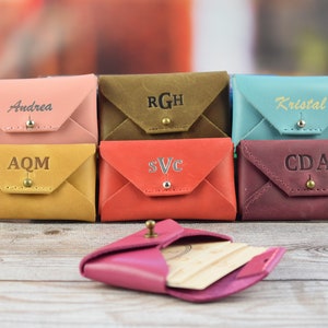 Personalized leather business card holder/Leather credit card holder