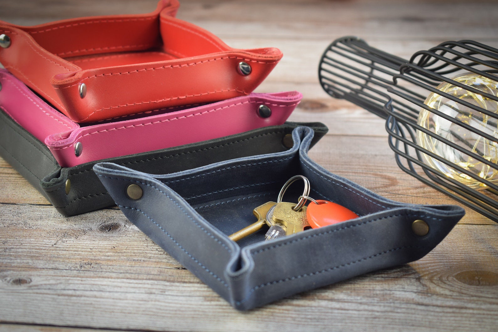 Personalized Leather Catch All Tray/leather Dice Tray/leather Etsy