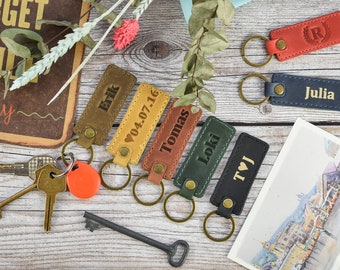 Personalized leather keychain/Leather key fob