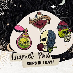 Enamel Pins - Skull Pins - Curiosity & Oddities