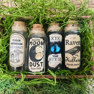 Halloween Decor- Oddity and Curiosity - Halloween Potions- Decor- Curiosity Cabinet - Curiosity Jars- Curiosity Shop- Potion Bottles- Mini