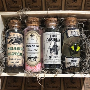 Unique Christmas Gift- Magic Potion Bottles - Bottles -Fairy Potions- Mystery Box- Apothecary Bottles- Curiosity Cabinet- Curiosity Jars