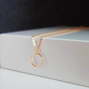 14k Rose Gold Karma Necklace,Dainty Gold Karma,Delicate Necklace,Solid Gold Circle Pendant,Minimalist Necklace,Gift For Her,Birthday Gift