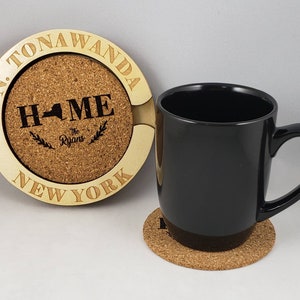Custom Coasters Personalized coaster set, Engraved coasters,Home State, wedding gift,new home gift,Set of 4,wood decor,Coaster Holder