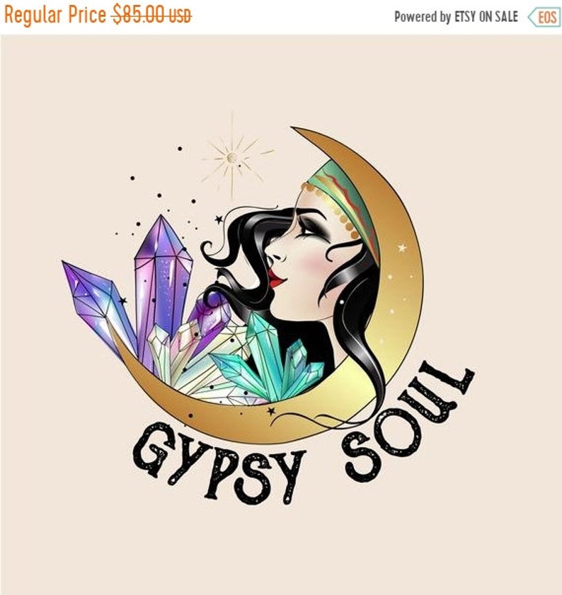 On Sale Gypsy Logo Crystal Logo Bohemian Logo Boho Logo Etsy