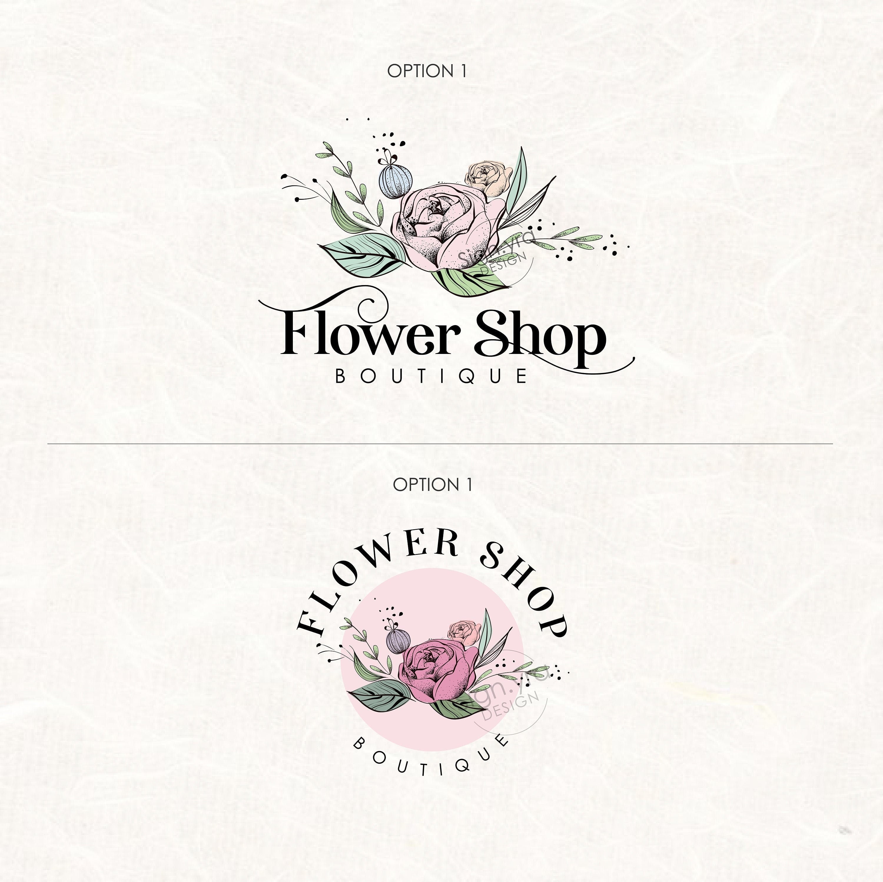 Premade Logo Boho Floral Logo Design Spring Flowers Logo - Etsy India