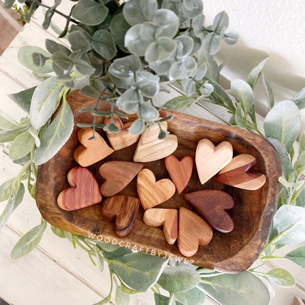 Handcrafted Wooden Hearts (Random Selection)