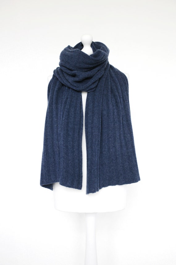 100% cashmere scarf LARGE 28 colors jeans blue soft long | Etsy