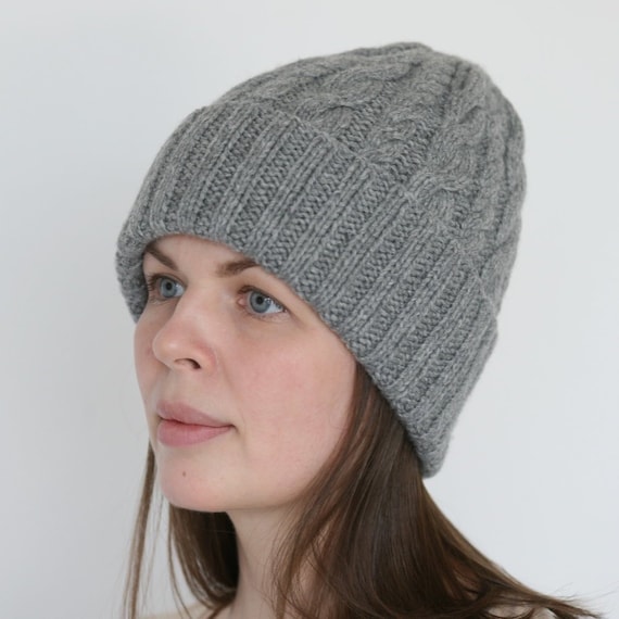 grey cashmere hat
