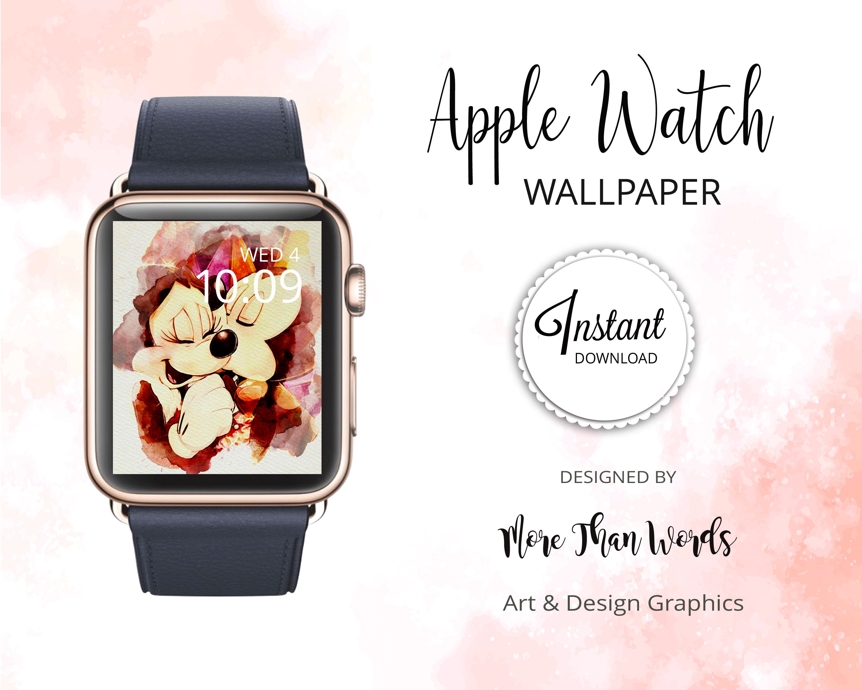 Apple Watch Wallpaper Disney Minnie Mickey Design Etsy Ireland