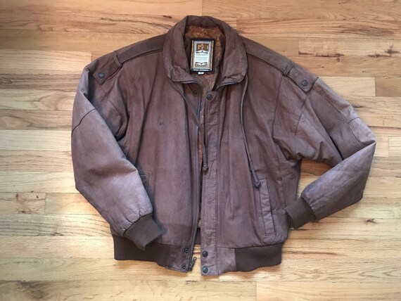 Vintage leather shop jacket etsy
