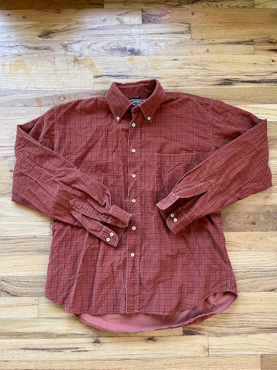 Vintage Orange Corduroy Button Up