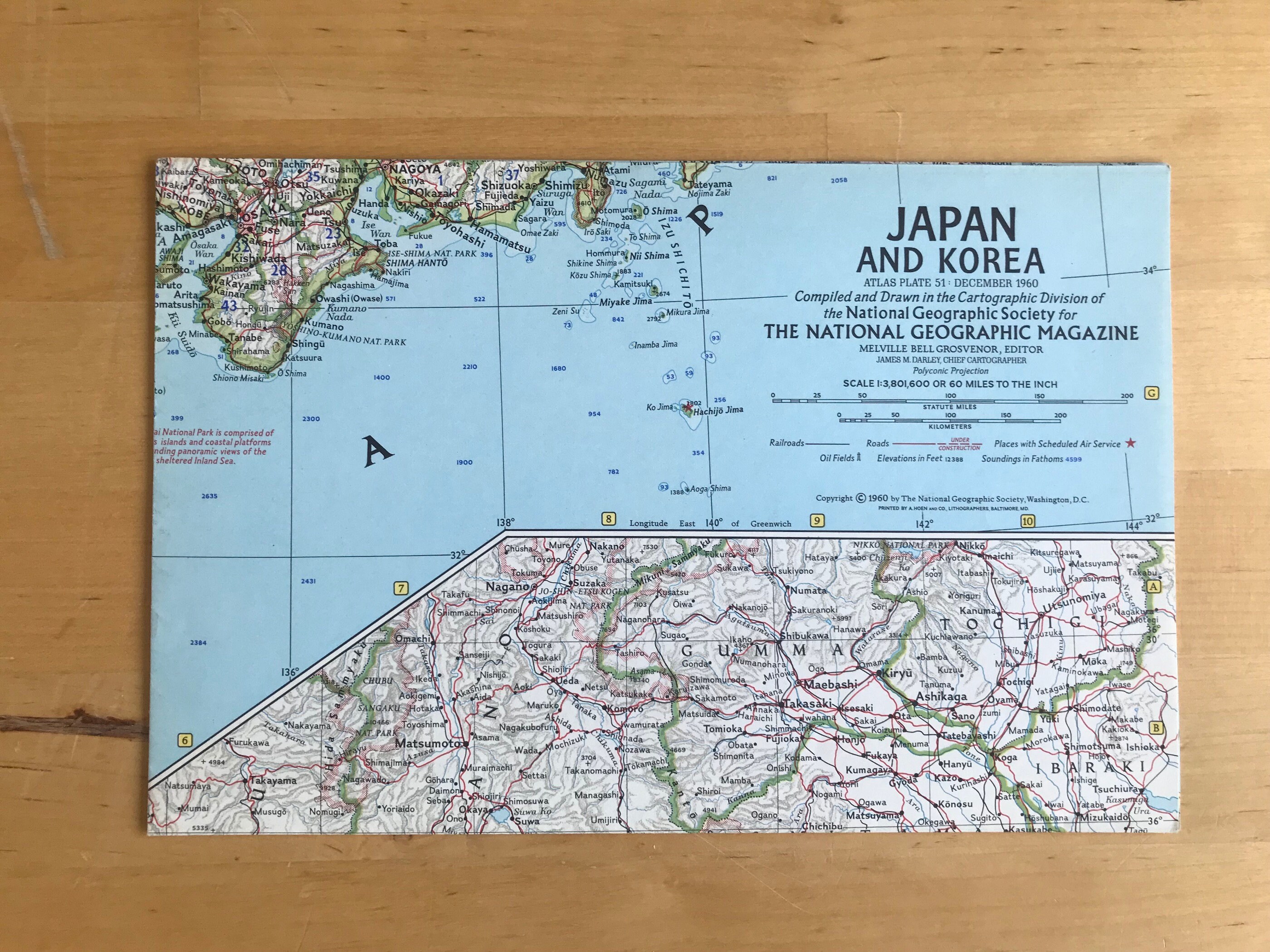 National Geographic Map Japan and Korea Etsy
