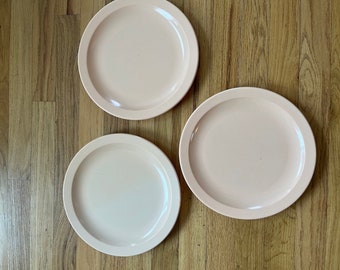 Platos vintage de Texas Ware de color rosa de 10 pulgadas (juego de 3)