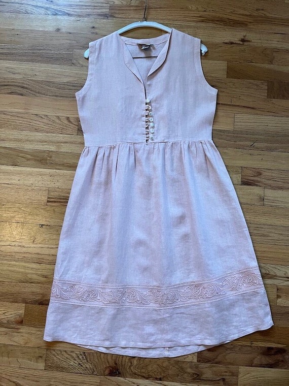 Vintage Pink Italian Linen Dress