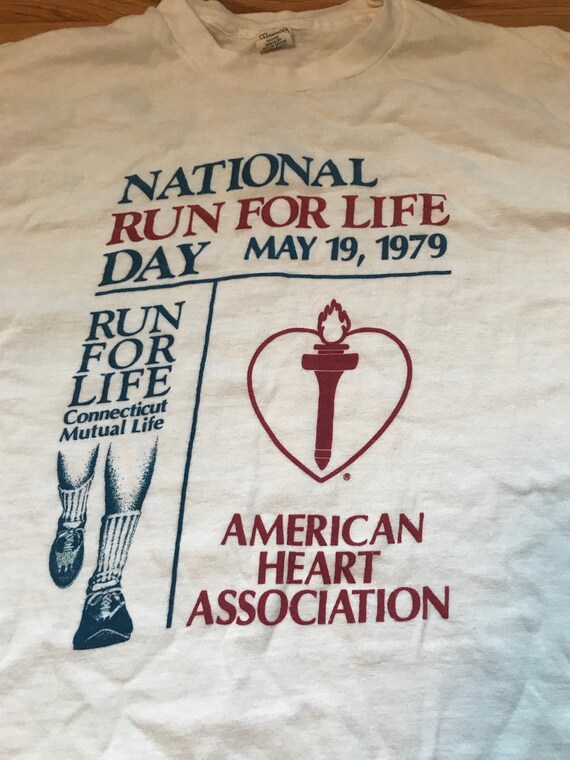 Vintage Cropped 1979 National Run For Life T-shirt - image 3