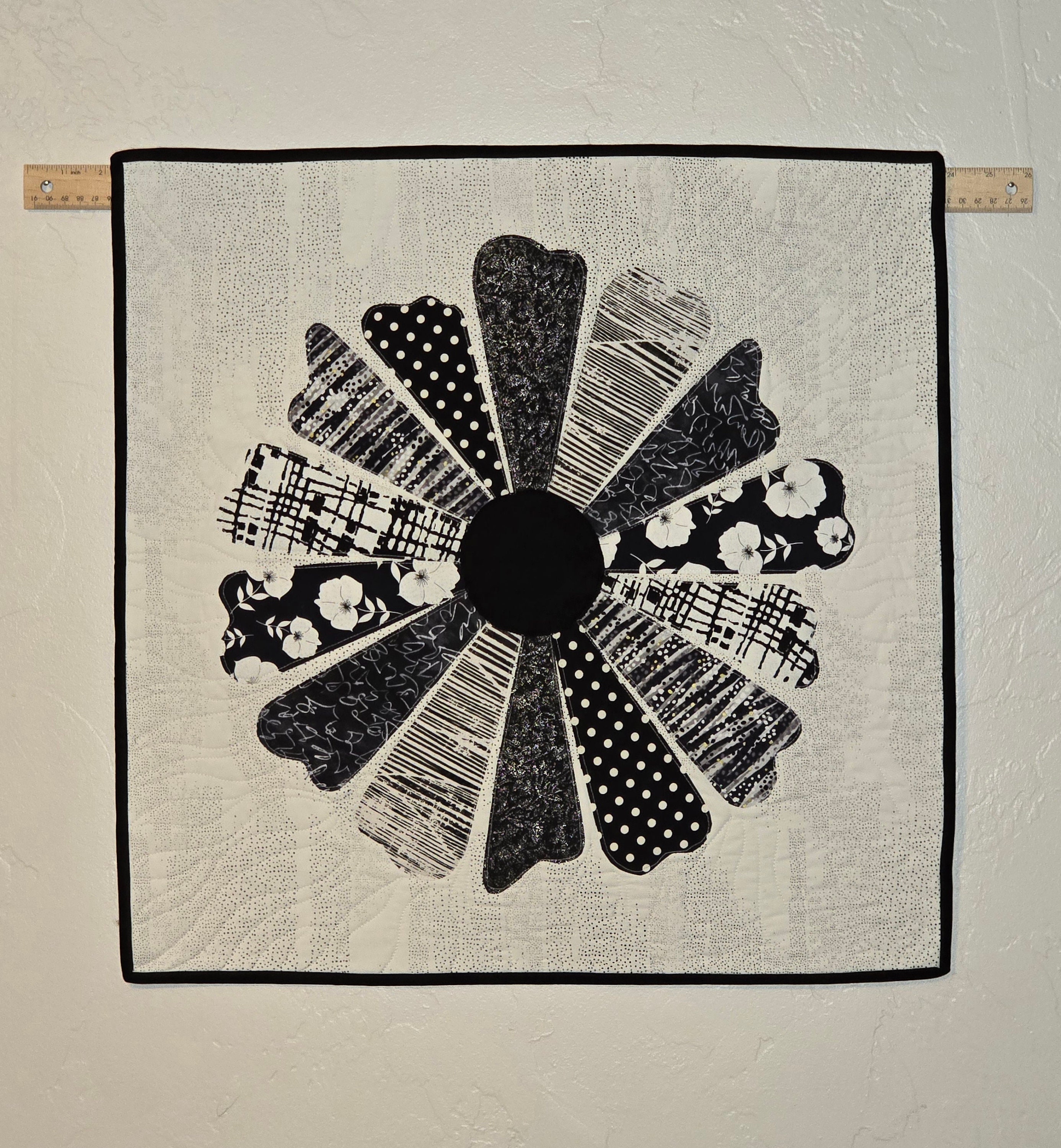 Wallflower - Handsewn, Free-form Quilted Textile Wall or Door Art