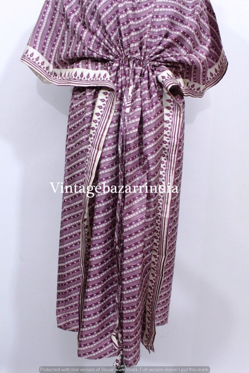 vintage silk sari kaftan beautiful floral print caftan robe women/'S Night Wear Dress long bathrobe
