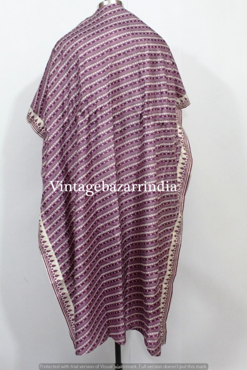 vintage silk sari kaftan beautiful floral print caftan robe women/'S Night Wear Dress long bathrobe