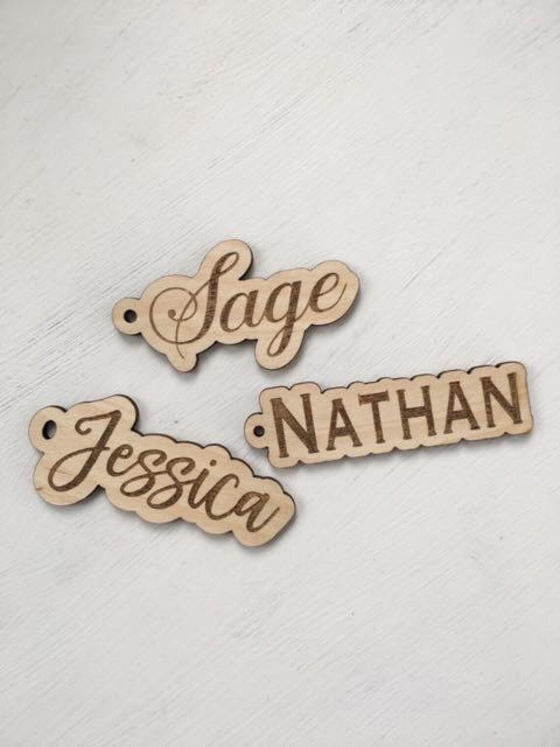 Laser Cut Engraved Custom Personalized Wooden Name Keychains Etsy