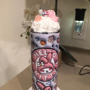 My Melody 20oz Sublimated Tumbler with 3D Decorative Removable Whipped Cream Lid