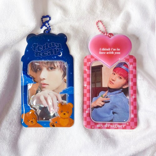 Lucky Clover Kpop Photocard Holder Keychain Korean Photo Etsy