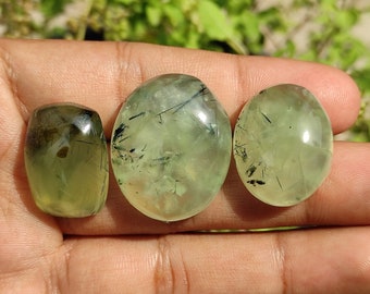 PREHNITE - Natural Prehnite Cabochon - prehnite healing crystal - DIY jewellery making