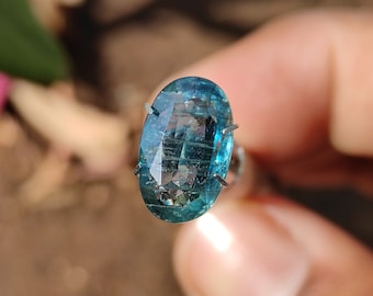 KYANITE Kristall - Sällsynt krickblå Kyanite Fasettkristall - Kyanit lös cabochon - läkande kristaller - kyanithänge, Grön nyans kyanit