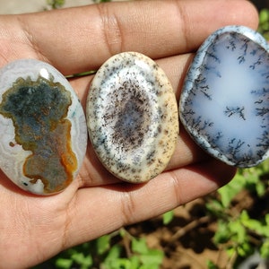 DENDRITIC OPAL - Dendrite opal cabochon - healing stone cabochon - jewellery making supply - dendritic opal - pendant
