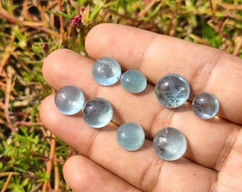 AQUAMARIJN - Aura Aquamarijn cabochon - Aquamarijn met ijzeren insluitsels - hoge helende eigenschappen - Aquamarijn sieraden - Aquamarijn