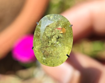 Grossular GARNET Faceted Cabochon - Natural Ugrandite garnet - Mali garnet - Andradite garnet - healing crystal - grossular garnet