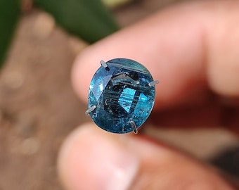 KYANITE Kristall - Sällsynt krickblå Kyanite Fasettkristall - Kyanit lös cabochon - läkande kristaller - kyanithänge, Grön nyans kyanit
