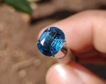 KYANITE Kristall - Sällsynt krickblå Kyanite Fasettkristall - Kyanit lös cabochon - läkande kristaller - kyanithänge, Grön nyans kyanit