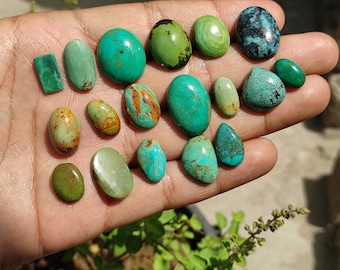 TURQUOISE CABOCHON - Tibetan Turquoise - Turquoise cabochon for jewellery making - tibetan turquise cabochon set - healing crystals