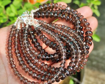 COLOMBIANITE BRACELET, Faceted beads, Cintamani Stone, Raw Crystal - Oval - Obsidian, Pseudotektite, Metaphysical, Rare Healing Crystal