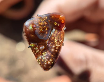 FIRE AGATE - Mexican Fire Agate copper fire rare fire agate loose stone for jewellery making - opalized agate - opal agate fusion