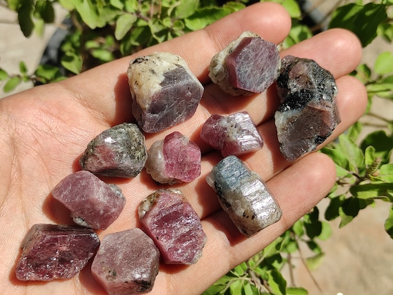 Corundum Sapphire Rough Crystals Watermelon Ruby Sapphire Rough Natural Ruby Sapphire Rough From Madagascar Blood Sapphire Crystals Etsy