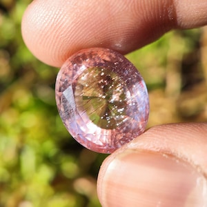 SUPER SEVEN QUARTZ Faceted - Smoky, Amethyst, Cacoxenite, Rutile, Goethite and Lepidocrocite - melody quartz - Jewellery making