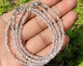 Herkimer Diamond Crystal Bracelet - Double Terminated Herkimer diamond - Rainbow herkimer - Healing Aura Crystal - house warming
