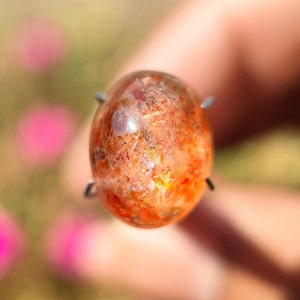 Confetti SUNSTONE - Sunstone crystal - Sunstone Lattice crystal cabochon - Sparkling Rainbow sunstone cabochon with copper inclusions