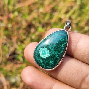 Chrysocolla Malachite Cabochon - chrysocolla malachite fusion - beautiful Patterns - Pendant,charms - Malachite crystal