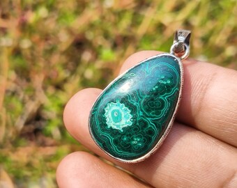 Chrysocolla Malachite Cabochon - chrysocolla malachite fusion - beautiful Patterns - Pendant,charms - Malachite crystal