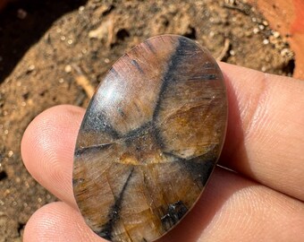 CHIASTOLITE Crystal Cabochon - Andalusite cabochon - Chiastolite Trapiche - healing crystal - chiastolite pendant - chiastolite